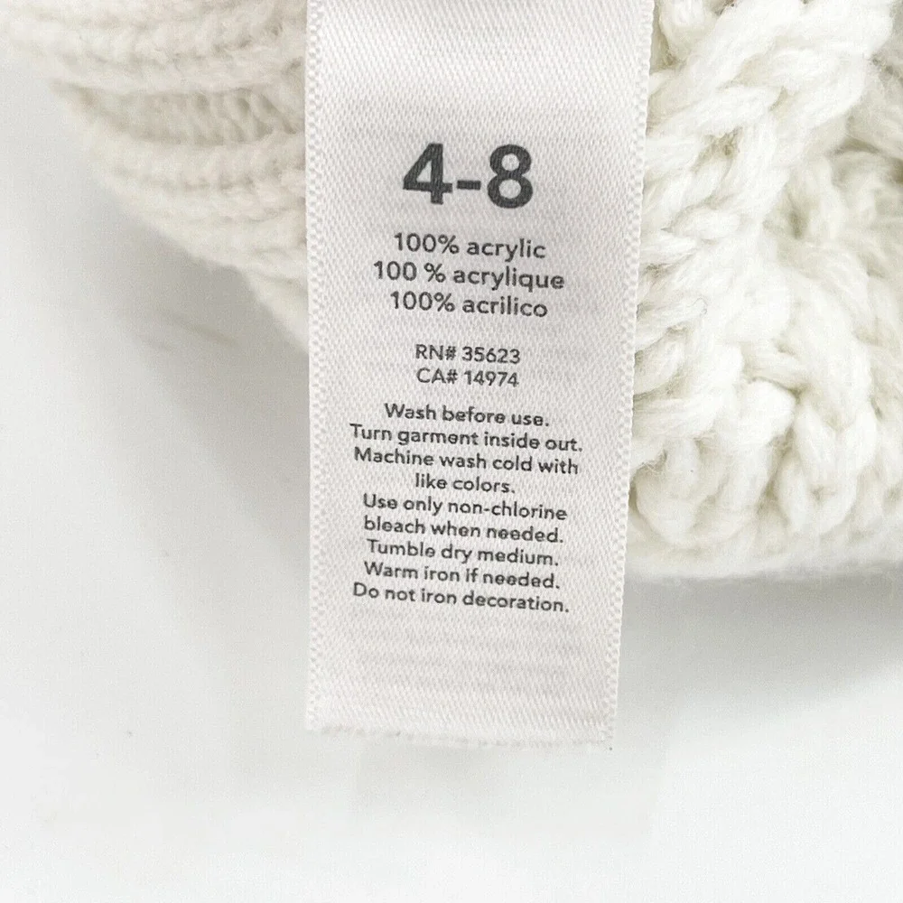 Carters Kids Winter Beanie Hat Mittens‎ Set Gray Knit Size 4-8 Cold-Weather